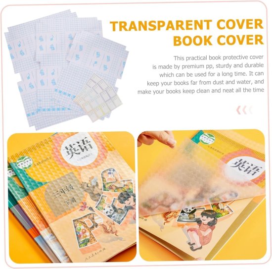 30pcs Waterproof Plastic Book Cover Office & Stationery