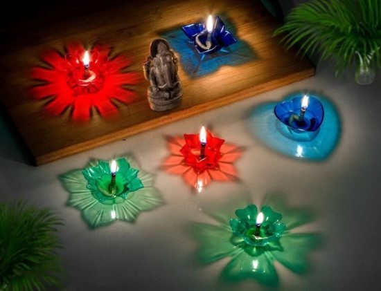 3D Reflection Diyas 12 Pcs 