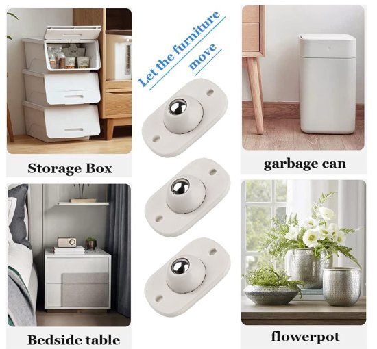 4 Pc Self Adhesive Mini Swivel Casters Wheels Home Improvement