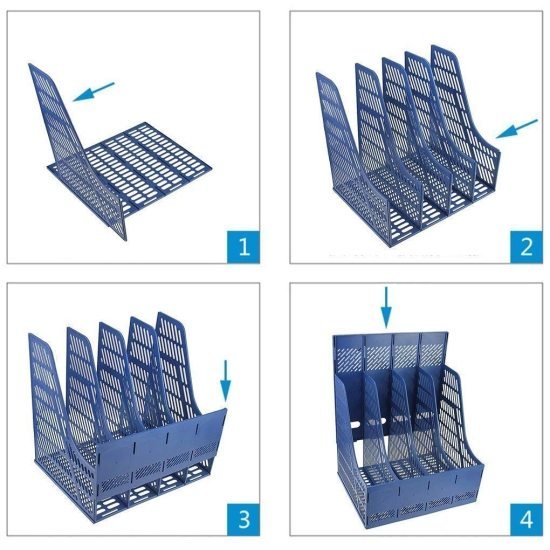 4 Tier File Holder 4 Section File Plate Office & Stationery