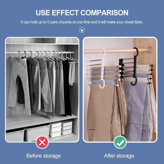 5 in 1 Foldable Hanger Pant Hanger Steel Hanger Home Improvement