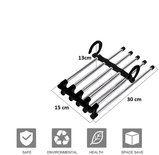 5 in 1 Foldable Hanger Pant Hanger Steel Hanger Home Improvement