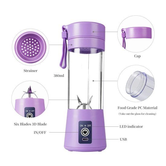 6 Blade 2 USB Fruit Juicer Machine Kitchenware