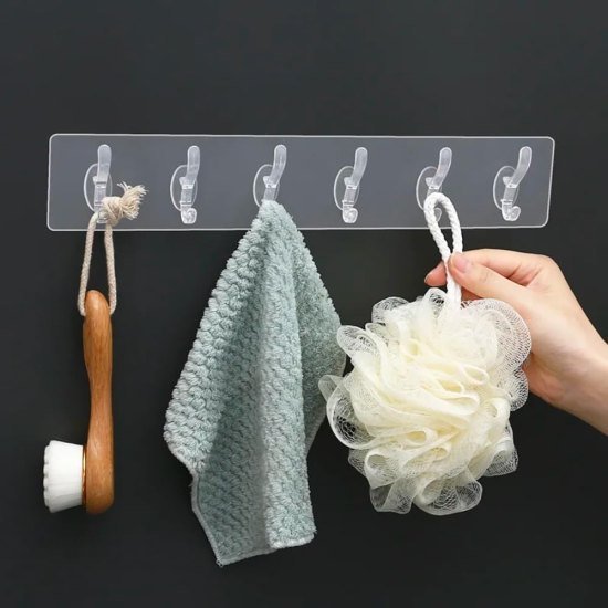 6 Pcs Self Adhesive Hook Sticker Home Improvement