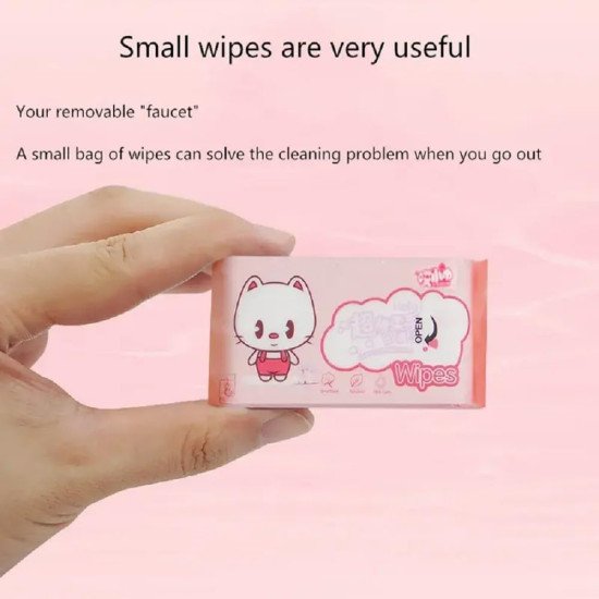 64 pcs Mini Wet Wipes Disposable Travelling Tissue Personal Care
