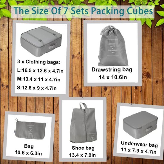 7 Pcs Travel organizer pouch bag Travelling Bags