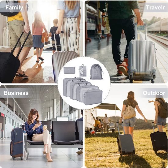 7 Pcs Travel organizer pouch bag Travelling Bags