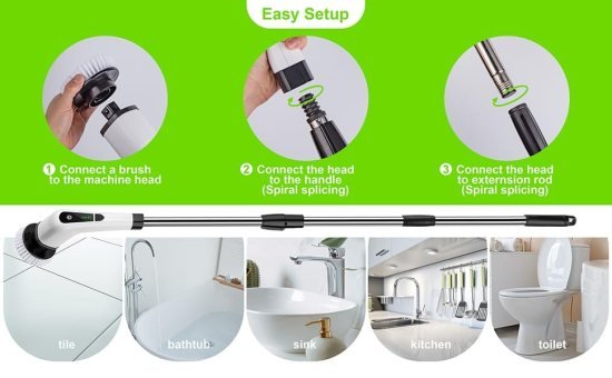 9 In 1 Spin Scrubber Cleaning Brush Mop Cleaning Accessories