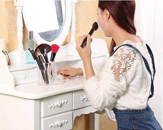 Acrylic Cosmetic Organiser Holder 3 Compartment  cosmetic Bags