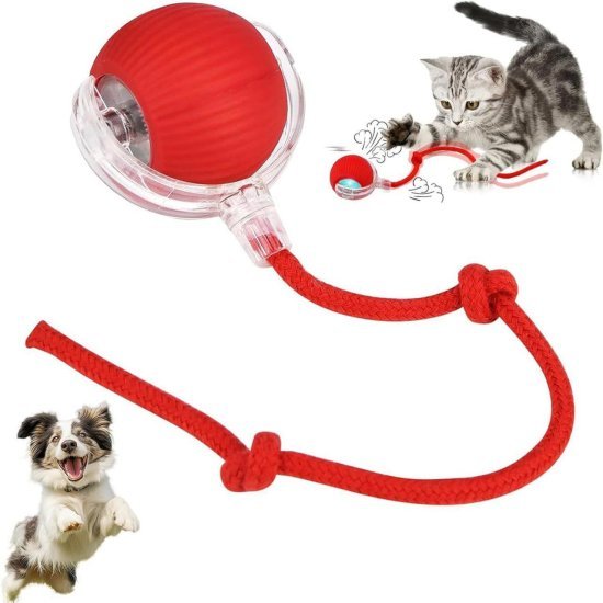 Automatic Cat Teaser Ball Red Rolling Ball Toys