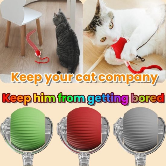 Automatic Cat Teaser Ball Red Rolling Ball Toys