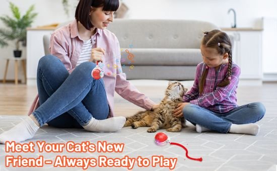 Automatic Cat Teaser Ball Red Rolling Ball Toys