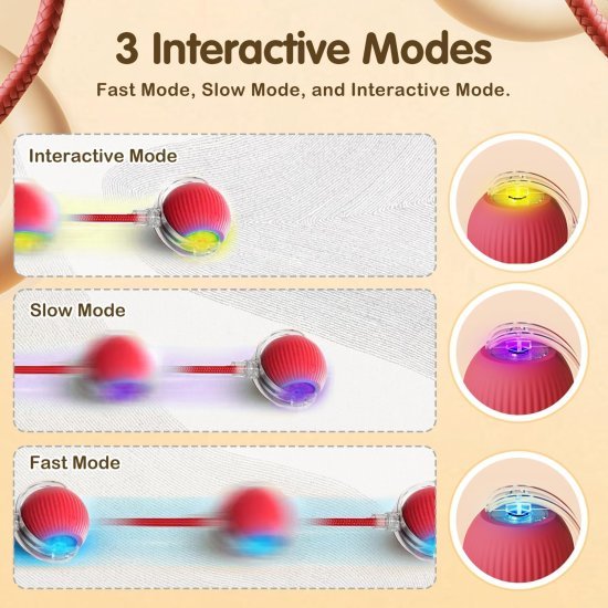 Automatic Cat Teaser Ball Red Rolling Ball Toys