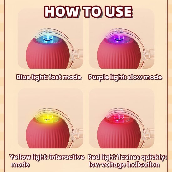 Automatic Cat Teaser Ball Red Rolling Ball Toys