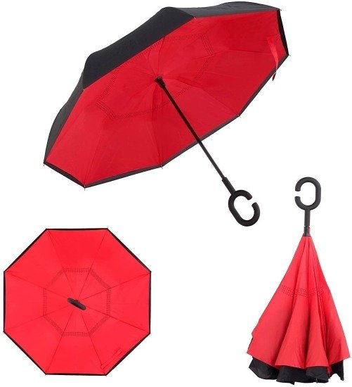 Automatic Reverse Inverted Windproof C Umbrella Outdoor