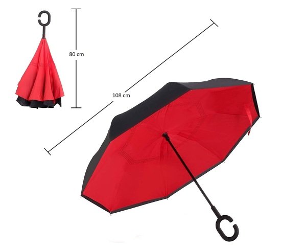 Automatic Reverse Inverted Windproof C Umbrella Outdoor