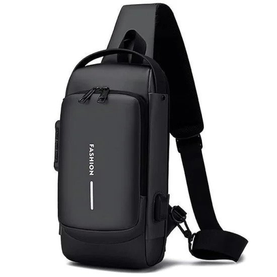 Black Waterproof Sling Cross Backpack Bag Travelling Bags