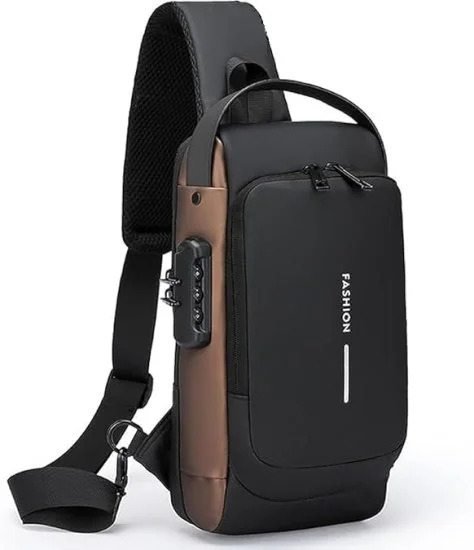 Brown Waterproof Sling Cross Backpack Bag Travelling Bags