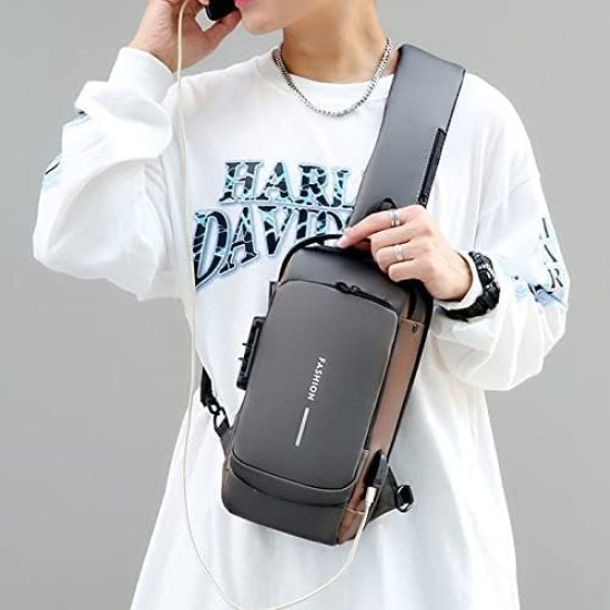 Brown Waterproof Sling Cross Backpack Bag Travelling Bags