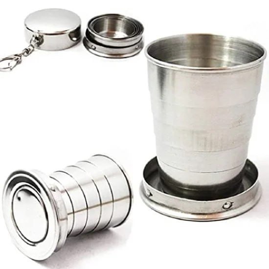 Camping Mug Folding Cup with Keychain 