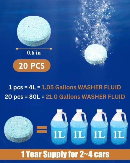 Car Glass Cleaner Tablet 1pcs Outdoor