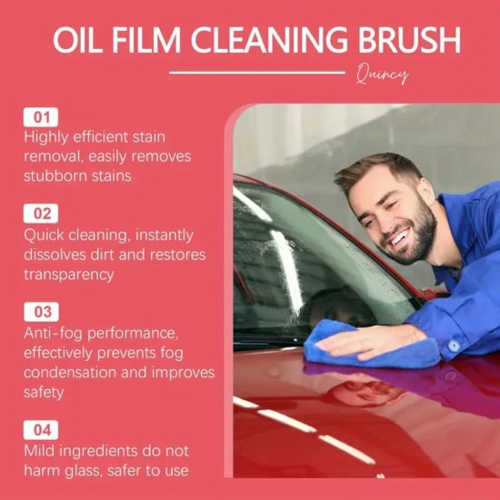 Car Glass Oil Film Cleaner Brush Cleaning Accessories