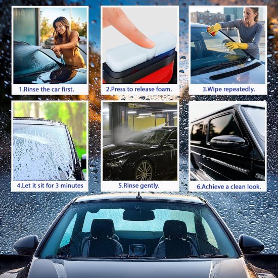 Car Glass Oil Film Cleaner Brush Cleaning Accessories
