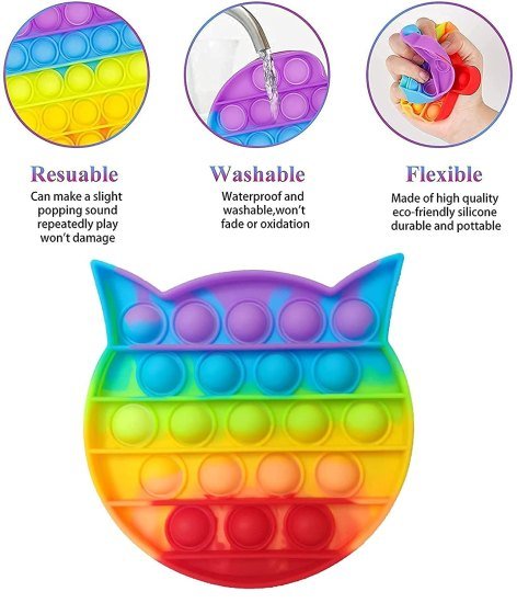  Cat Fidget Pop it Rainbow Toy Toys