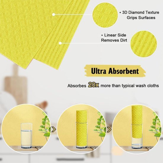 Cellulose Cleaning Sponge 3 pcs Home Improvement