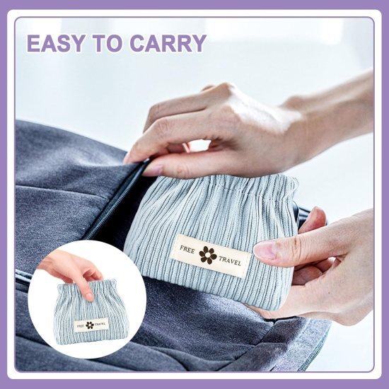 Corduroy Elastic Storage Bag cosmetic Bags