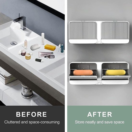 Double Soap Box with Lid Bathroom Accessories