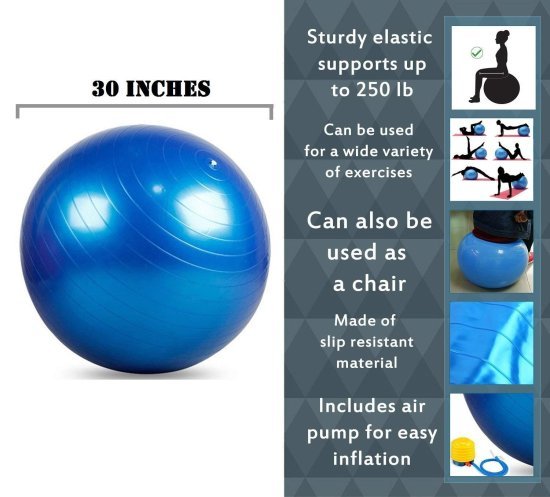 Exercise Gym Ball 75cm with Pump Gym accessories