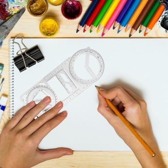 Geometric Drawing Stencil Ruler Office & Stationery
