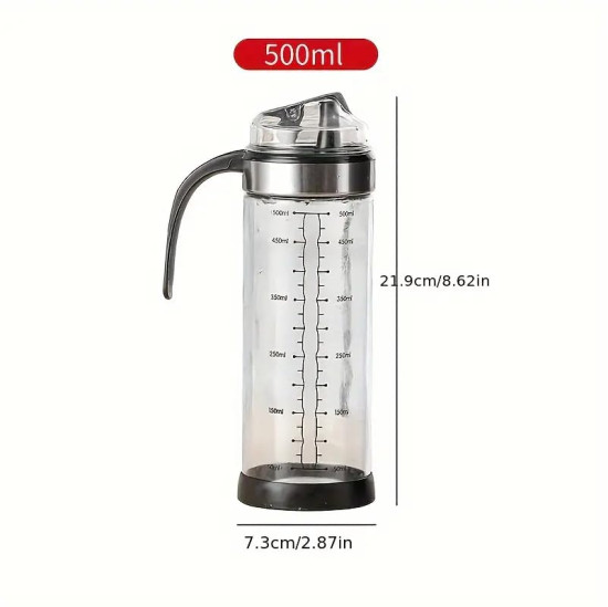 500ml Glass Oil Bottle With Ergonomic Non Slip Handle  Kitchenware