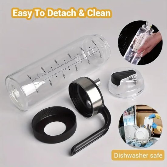 500ml Glass Oil Bottle With Ergonomic Non Slip Handle  Kitchenware