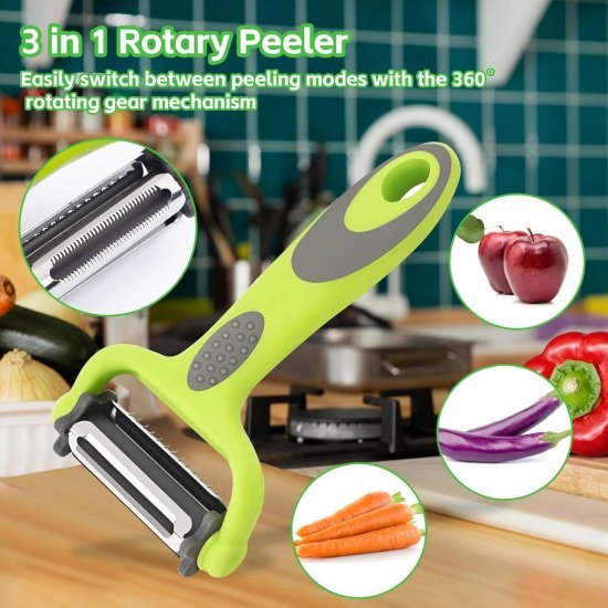 Green 3 in 1 Blade Peeler Kitchenware