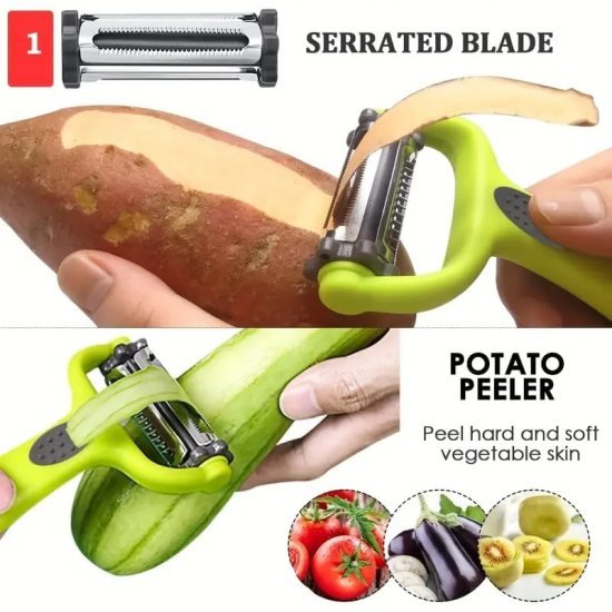 Green 3 in 1 Blade Peeler Kitchenware