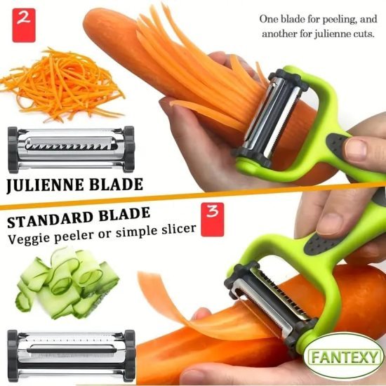 Green 3 in 1 Blade Peeler Kitchenware