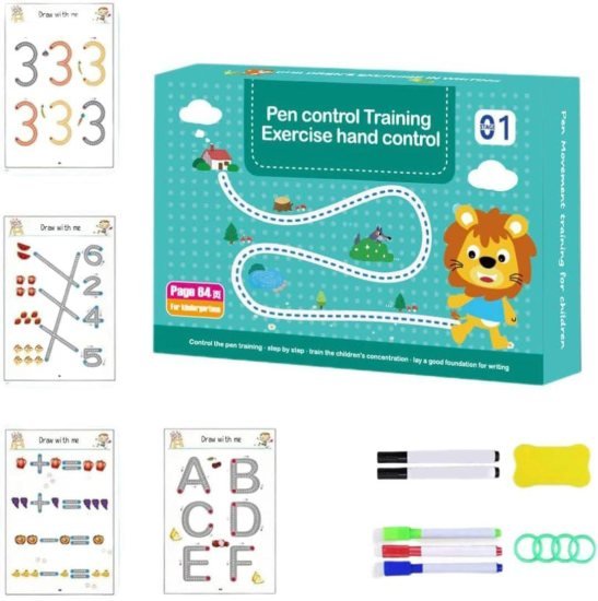 Hand Writing Pen Control Training Practice Book 64 page Office and Stationery