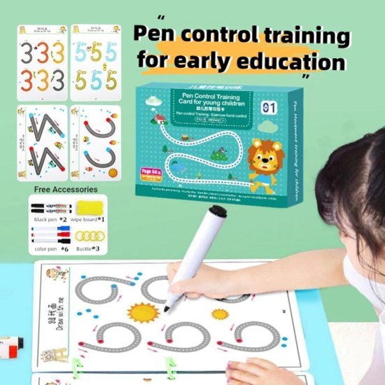 Hand Writing Pen Control Training Practice Book 64 page Office & Stationery