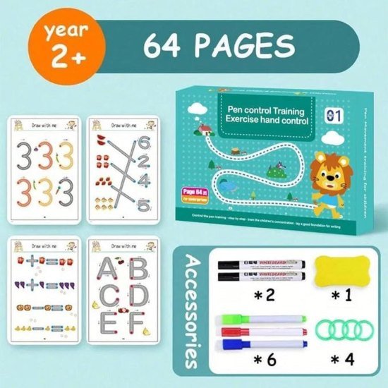Hand Writing Pen Control Training Practice Book 64 page Office & Stationery