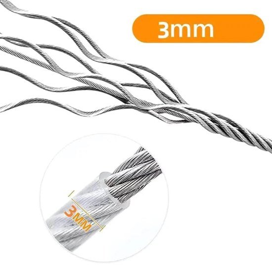 Heavy Duty Clothe Drying Wire Rope 10 Meter Outdoor