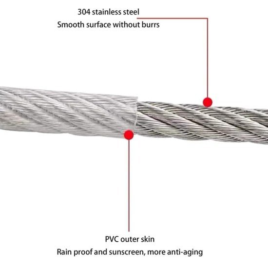 Heavy Duty Clothe Drying Wire Rope 10 Meter Outdoor