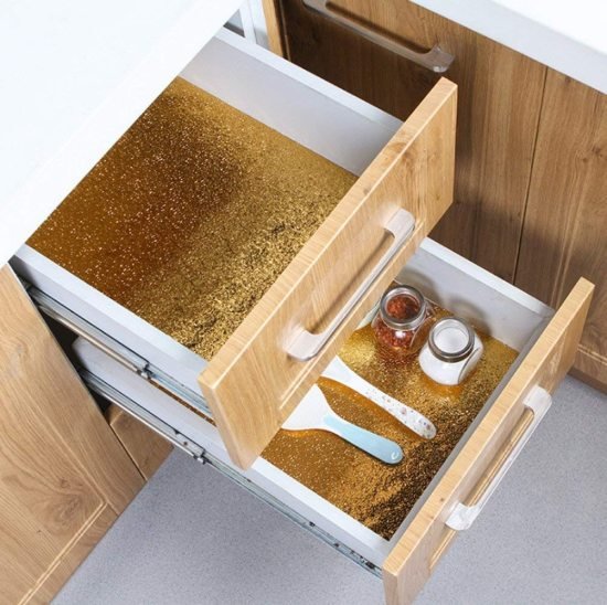 200x60 cm Golden Foil Zigzag Home & Kitchen