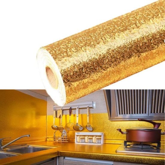 200x60 cm Golden Foil Zigzag Home & Kitchen