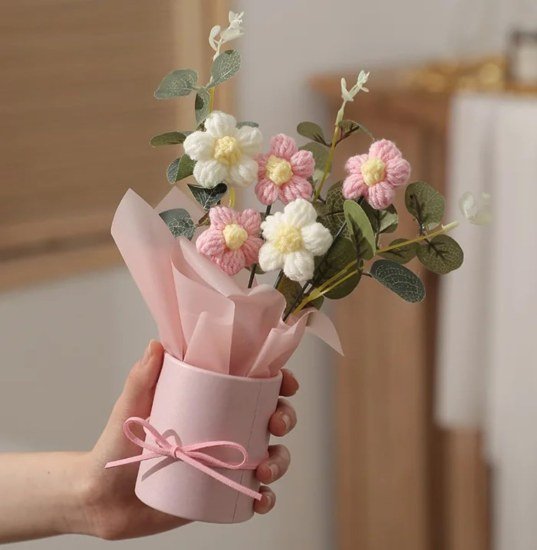 Artificial Crochet Flower Bouquet 