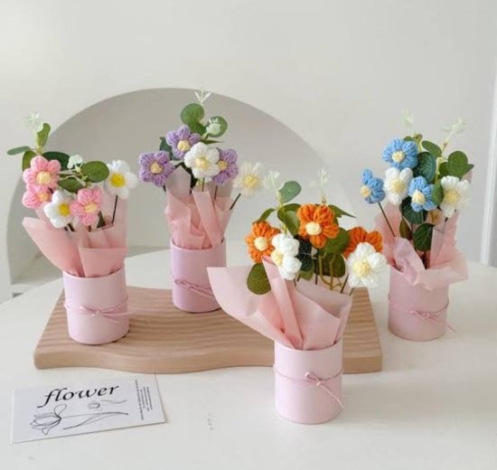 Artificial Crochet Flower Bouquet Home Improvement