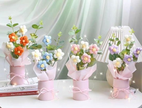 Artificial Crochet Flower Bouquet Home Improvement