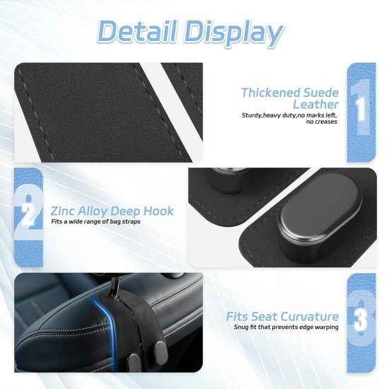 Leather Car Seat Headrest Hook 1pcs Outdoor