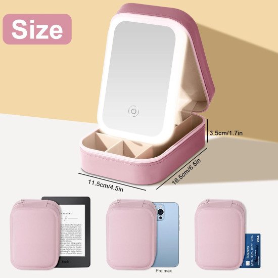 jewellery Makeup Storage box with led mirror Case Automotive
